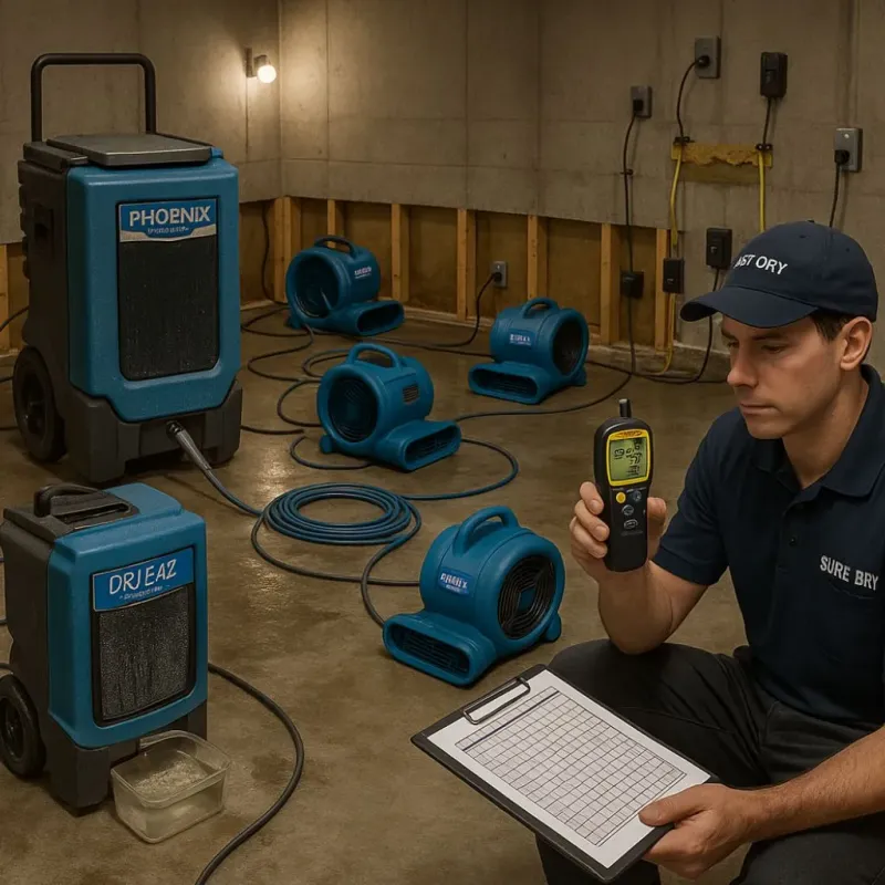 Structural Drying and Dehumidification process in Guthrie, OK